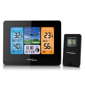 Greenblue GB526 Wireless Weather Station with Color Display and DCF