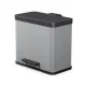 Recycling Pedal Bin Hailo Öko trio Plus L, 3 x 9 L, Light Grey Matte