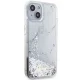 Guess iPhone 14 Case Liquid Glitter Marble, White