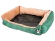 Plush pet bed with cushion, medium size, 60x50 cm, green