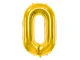 Foil Number Balloon 0, 66 cm (26\"), Gold