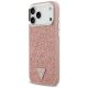 Чехол Guess Glitter Triangle Logo MagSafe для iPhone 17 Pro Max - розовый
