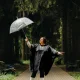 Trizand Rain Poncho with Hood, Black