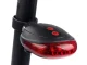 Rear Bicycle Light with 5 LEDs and Laser, Black