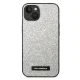 Karl Lagerfeld iPhone 14 Plus Case Glitter Plaque Logo, Silver