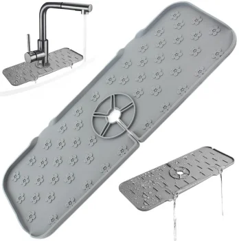Silicone Sink Drip Pad & Splash Guard DA24, Grey