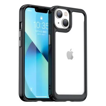 Outer Space Case dėklas telefonui iPhone 14 Plus su geliu rėmeliu, juodas