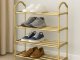 Large 4-Tier Shoe Rack Storage Organizer, Gold