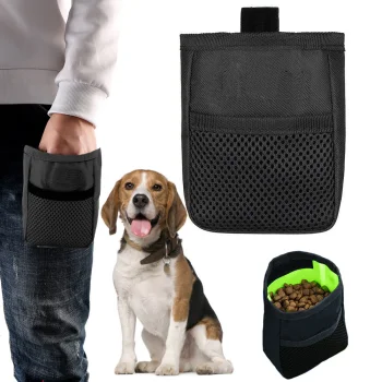 Dog Treat Pouch for Training and Walking, Black