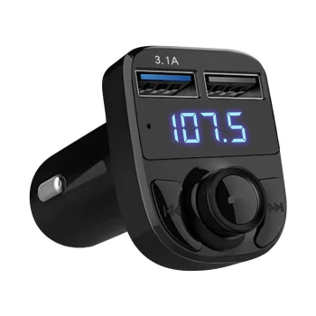 FM Transmitter with Bluetooth, MP3 Player and 2x USB Car Charger, Black