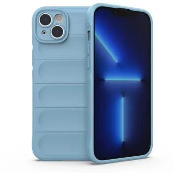 Lankstus smūgiams atsparus dėklas Magic Shield Case skirtas iPhone 14 Plus, šviesiai mėlynas