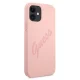Guess iPhone 12 mini Case Silicone Vintage Script, Pink