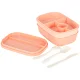Three-Tier Lunch Box with Compartments, 1900ml, Orange