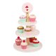 Wooden Cupcake Set with Two-Tier Stand for Kids Toy Kitchen
