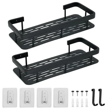 Aluminum Bathroom Shelves, Set of 2