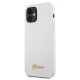 Guess iPhone 12 mini Case Silicone Vintage Gold Logo, White