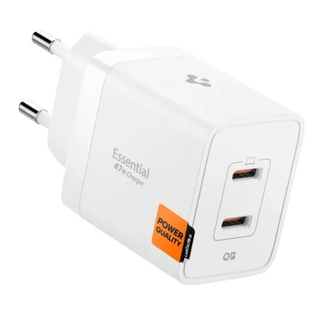 Spigen Essential EE472EU GaN Pro Wall Charger 2x USB-C 47W - White