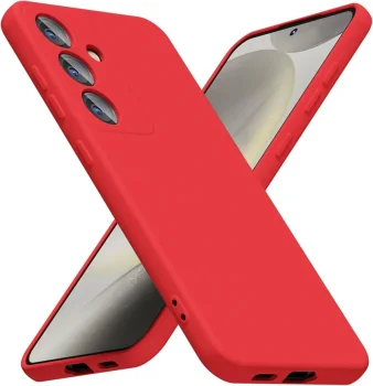 Samsung Galaxy S25+ Plus ( SM-S936 ) Matt Silicone Color Case Cover, Red