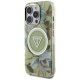 Guess Glitter Flowers Triangle Buttons MagSafe Phone Case Cover iPhone 16 Pro Max green