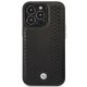 BMW iPhone 14 Pro Max Case BMHMP14X22RFGK Leather Diamond Pattern Black