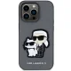 Apple iPhone 14 Pro 6.1\" Karl Lagerfeld Saffiano Karl&Choupette Case Cover (KLHCP14LSANKCPG), Silver