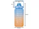 Motivational Water Bottle with Straw and Scale, 2000 ml, Blue/Orange