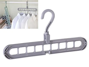Space Saving Hangers Closet Organizer, Multi-Functional Clothes Hanger, 2 Pack, Gray