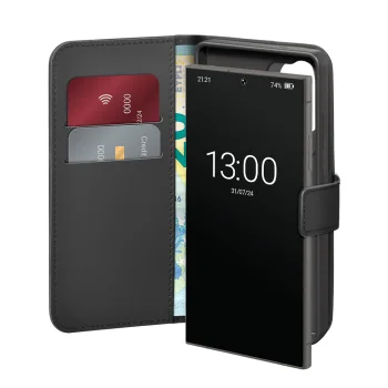 Puro Booklet Case for Samsung Galaxy S25 Ultra with Wallet, Black