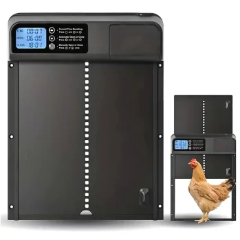Automatic Chicken Coop Door with Timer, Black