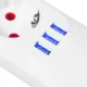 Maclean MCE394 W Power Strip, 3 Outlets + 3xUSB, 2500W, 1.5m, White