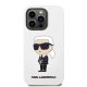 Apple iPhone 14 Pro Max 6.7\" Karl Lagerfeld Silicone Ikonik Case Cover, White