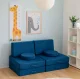 ECOTOYS Kids Modular Play Couch with 8 Soft Foam Cushions, Blue