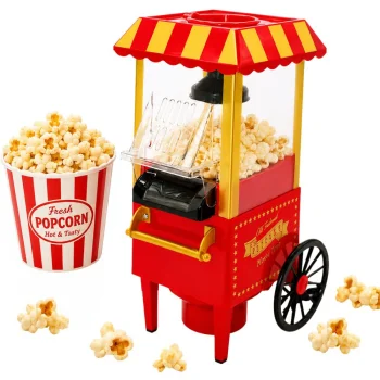 Retro Popcorn Maker Machine 1200W Oil-Free Hot Air