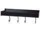Hanging Kitchen Shelf with Hooks, Aluminum, 30 cm, Black