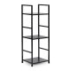 Стеллаж Modernhome CWJ302480L BLACK с металлическим каркасом, 3 полки, черный