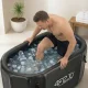 Inflatable Ice Bath Tub 4FIZJO Drop-Stitch Oval 150x80x75 cm, Black