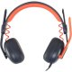 Logitech Zone Learn On-Ear Headset with Microphone, AUX, Blue/Orange
