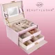 Beautylushh Jewelry Box with Mirror, Pink