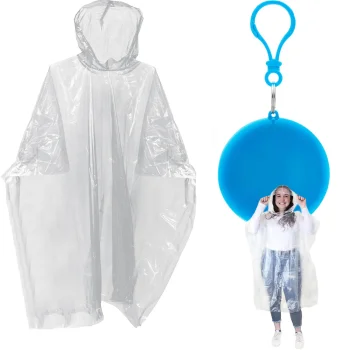 Raincoat Poncho with Hood in Keychain Ball