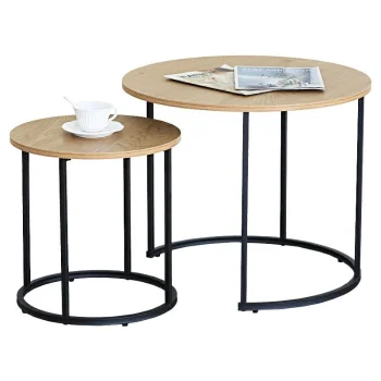 Round Coffee Table Set, 2 Pcs