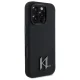 Apple iPhone 16 Pro Max 6.9\" Karl Lagerfeld Silicone Shadow Metal Initial MagSafe Case Cover, Black