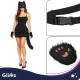 Cat and Fox Costume Set Glimz, 4 Pieces, Black