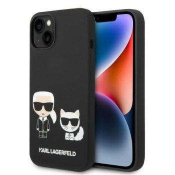 Karl Lagerfeld KLHMP14MSSKCK Liquid Silicone Case for iPhone 14 Plus, Black