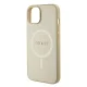 Apple iPhone 15 6.1\'\' Guess Saffiano MagSafe Case Cover (GUHMP15SPSAHMCB), Gold