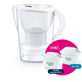 Water Filter Jug Brita Marella, 2.4 L, White, with 2 Cartridges