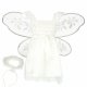 Kids Angel Costume with Halo and Wings for Nativity Play, Size M, White