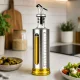 Glass Oil and Vinegar Dispenser with Measuring Scale and Steel Pourer, 500ml