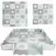 Ricokids Putu Puzles Grīdas Paklājiņš 151x151cm, 16 gab. komplekts, Pelēks-piparmētra | Puzzle Foam Mat