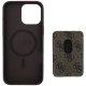 Guess iPhone 16 Pro Max Case 4G Stripes with MagSafe Wallet, Brown