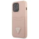 Guess Saffiano Triangle Logo Cardslot Case for iPhone 13 Pro, Pink